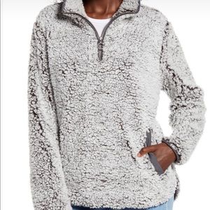 Designer Sherpa teddy pull over sweater